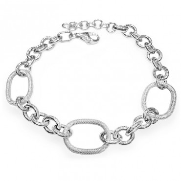 Ασημένια αλυσίδα για το χέρι με μεγάλους κρίκους