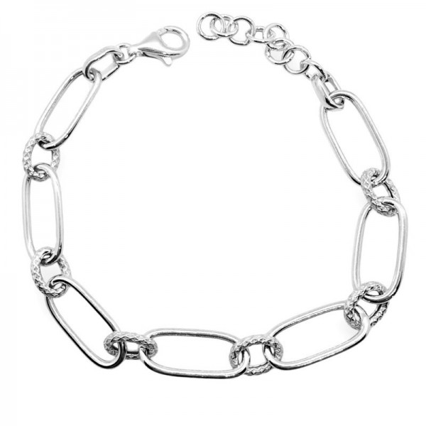 Ασημένια αλυσίδα για το χέρι με κρίκους 