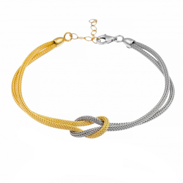 Ασημένιο βραχιόλι με τον κόμπο του Ηρακλή