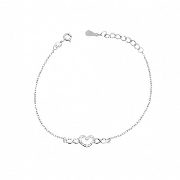 Ασημένιο βραχιόλι με καρδιά και άπειρο