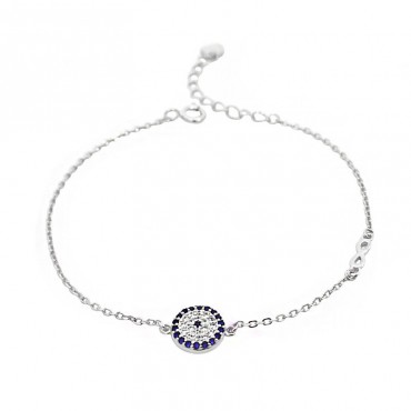 Ασημένιο βραχιόλι με μάτι και το άπειρο 