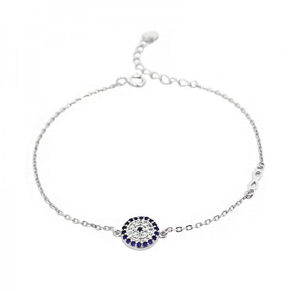 Ασημένιο βραχιόλι με μάτι και το άπειρο 