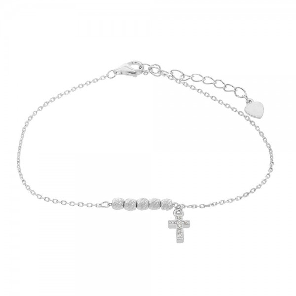 Ασημένιο βραχιόλι με μικρό σταυρό