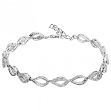 Ασημένιο βραχιόλι διακοσμημένο με πέτρες ζιργκόν