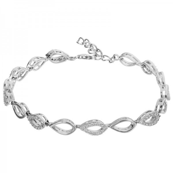 Ασημένιο βραχιόλι διακοσμημένο με πέτρες ζιργκόν