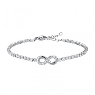 Ασημένιο βραχιόλι ριβιέρα με άπειρο