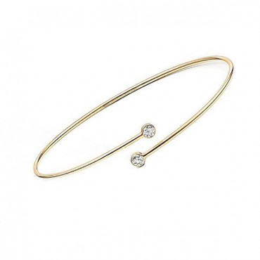 Ασημένιο με επιχρύσωση 18Κ βραχιόλι με λευκές πέτρες ζιργκόν