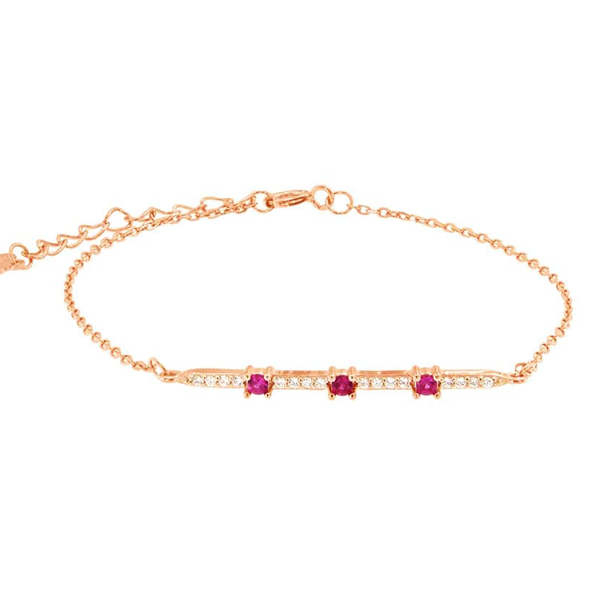 Ασημένιο βραχιόλι με επιχρύσωση ροζ χρυσού και πέτρες ζιργκόν