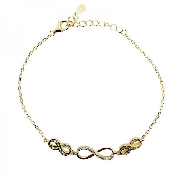 Ασημένιο επίχρυσο βραχιόλι με το άπειρο 