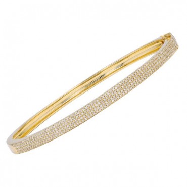 Ασημένιο επίχρυσο σταθερό βραχιόλι με πέτρες ζιργκόν