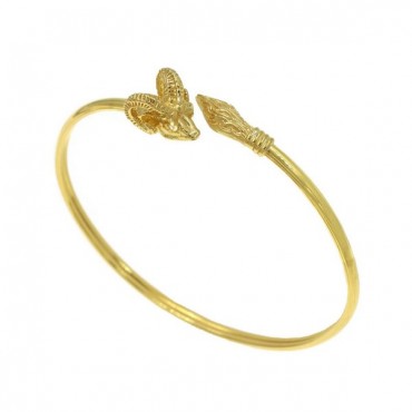 Ασημένιο επίχρυσο σταθερό βραχιόλι με κριάρι Ασημένιο επίχρυσο σταθερό βραχιόλι με κριάρι