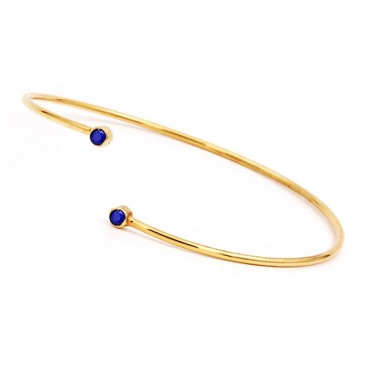 Ασημένιο με επιχρύσωση 18Κ σταθερό βραχιόλι με μπλε πέτρες Ασημένιο με επιχρύσωση 18Κ σταθερό βραχιόλι με μπλε πέτρες