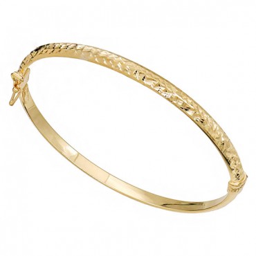 Ασημένια επίχρυση χειροπέδα με διαμανταρισμένο σκάλισμα