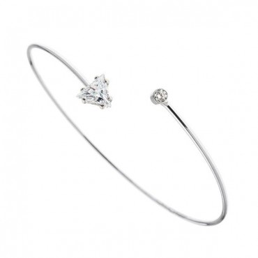 Ασημένιο σταθερό βραχιόλι με ημιπολύτιμες πέτρες ζιργκόν