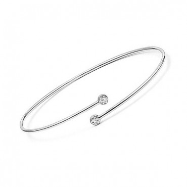 Ασημένιο σταθερό βραχιόλι με πέτρες ζιργκόν Ασημένιο σταθερό βραχιόλι με πέτρες ζιργκόν