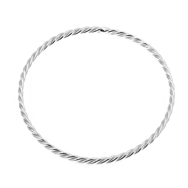 Ασημένιο βραχιόλι-βέργα στριφτή  