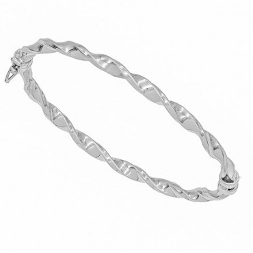 Ασημένια στριφτή χειροπέδα με λουστρέ φινίρισμα Ασημένια στριφτή χειροπέδα με λουστρέ φινίρισμα