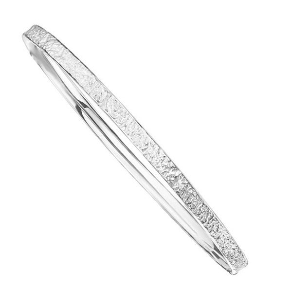 Ασημένιο βραχιόλι - βέργα χειροποίητο με σκαλιστό φινίρισμα 