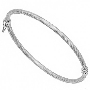 Ασημένια χειροπέδα με διακριτικό σκάλισμα