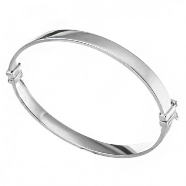 Ασημένια χειροπέδα με λουστρέ φινίρισμα 