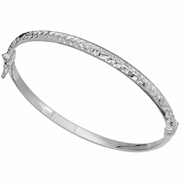 Ασημένια χειροπέδα με διαμανταρισμένο σκάλισμα 