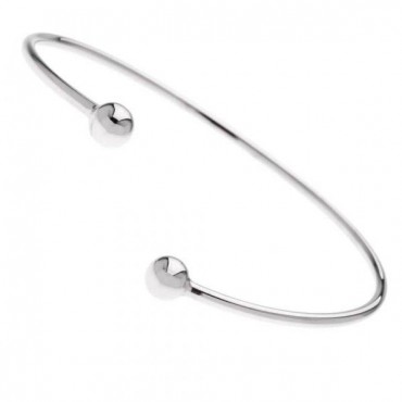 Ασημένιο βραχιόλι χειροπέδα με μπίλιες στις δύο άκρες Ασημένιο βραχιόλι χειροπέδα με μπίλιες στις δύο άκρες