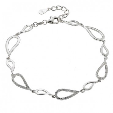 Ασημένιο βραχιόλι με πέτρες ζιργκόν