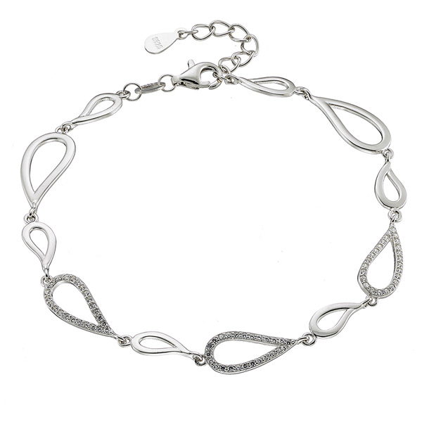 Ασημένιο βραχιόλι με πέτρες ζιργκόν