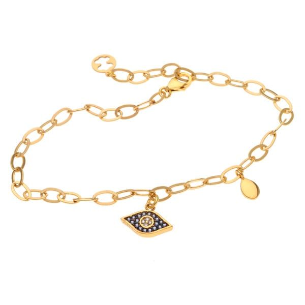 Ασημένιο βραχιόλι αλυσίδα με ματάκι