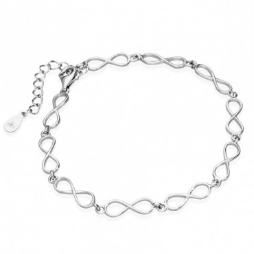 Ασημένιο βραχιόλι - αλυσίδα με σχήμα άπειρου