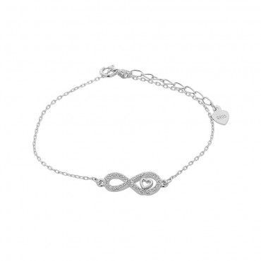 Ασημένιο βραχιόλι με το άπειρο και μικρή καρδιά