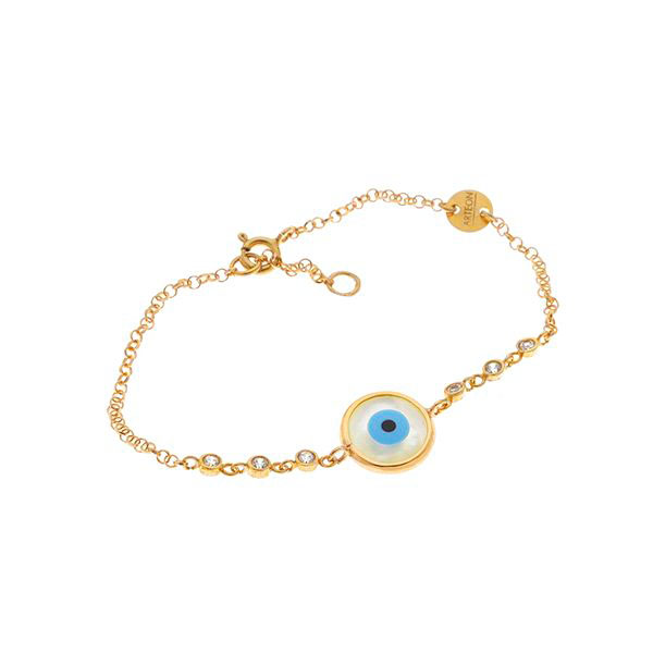 Ασημένιο βραχιόλι με μάτι φίλντισι