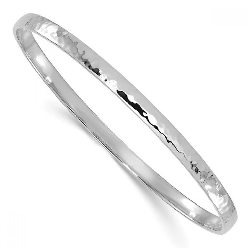 Ασημένιο σταθερό βραχιόλι - βέργα με σφυρήλατο φινίρισμα Ασημένιο σταθερό βραχιόλι - βέργα με σφυρήλατο φινίρισμα