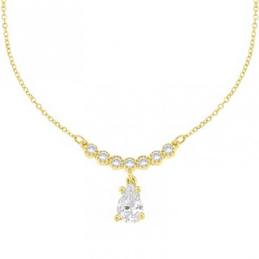 Ασημένιο και επιχρυσωμένο κολιέ με πέτρες ζιργκόν