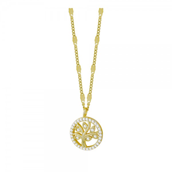 Ασημένιο επίχρυσο κολιέ με το δέντρο της ζωής