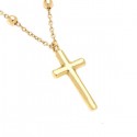 Ασημένιο επίχρυσο κολιέ με μικρό σταυρό