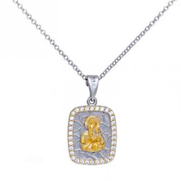 Ασημένιο κολιέ με την Παναγία