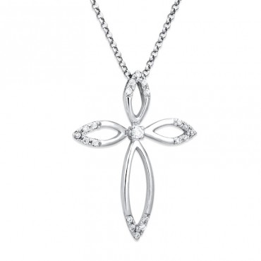 Ασημένιο κολιέ με μεγάλο σταυρό 