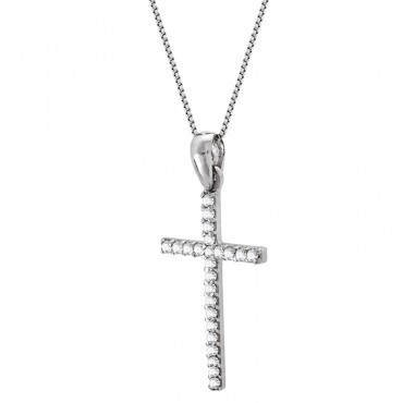 Ασημένια αλυσίδα με κρεμαστό σταυρό