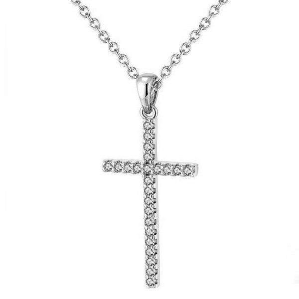 Ασημένια αλυσίδα με κρεμαστό σταυρό