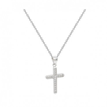 Ασημένιο κολιέ με σταυρό 