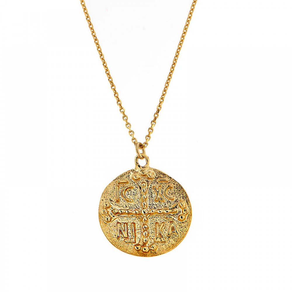 Ασημένιο και επιχρυσωμένο φυλαχτό - Κωνσταντινάτο διπλής όψεως Ασημένιο και επιχρυσωμένο φυλαχτό - Κωνσταντινάτο διπλής όψεως