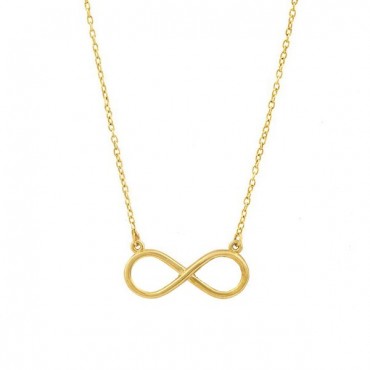 Ασημένιο επίχρυσο κολιέ με το άπειρο 