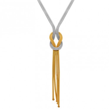 Ασημένιο μακρύ κολιέ με τον κόμπο του Ηρακλή