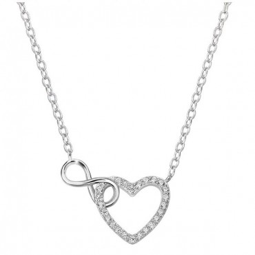 Ασημένιο κολιέ με καρδιά και το άπειρο