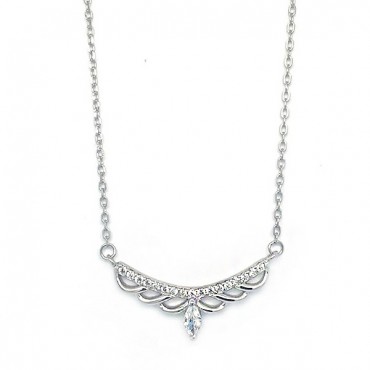 Ασημένιο κολιέ με πέτρες ζιργκόν