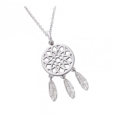 Ασημένιο κολιέ με ονειροπαγίδα
