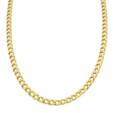 Ασημένια επίχρυση αλυσίδα "κουρμέτ" 50cm