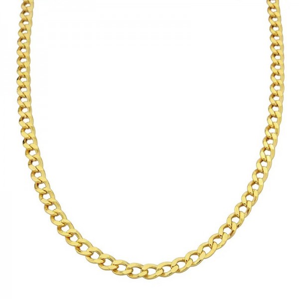 Ασημένια επίχρυση αλυσίδα "κουρμέτ" 50cm