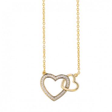Κολιέ με δύο καρδιές ενωμένες